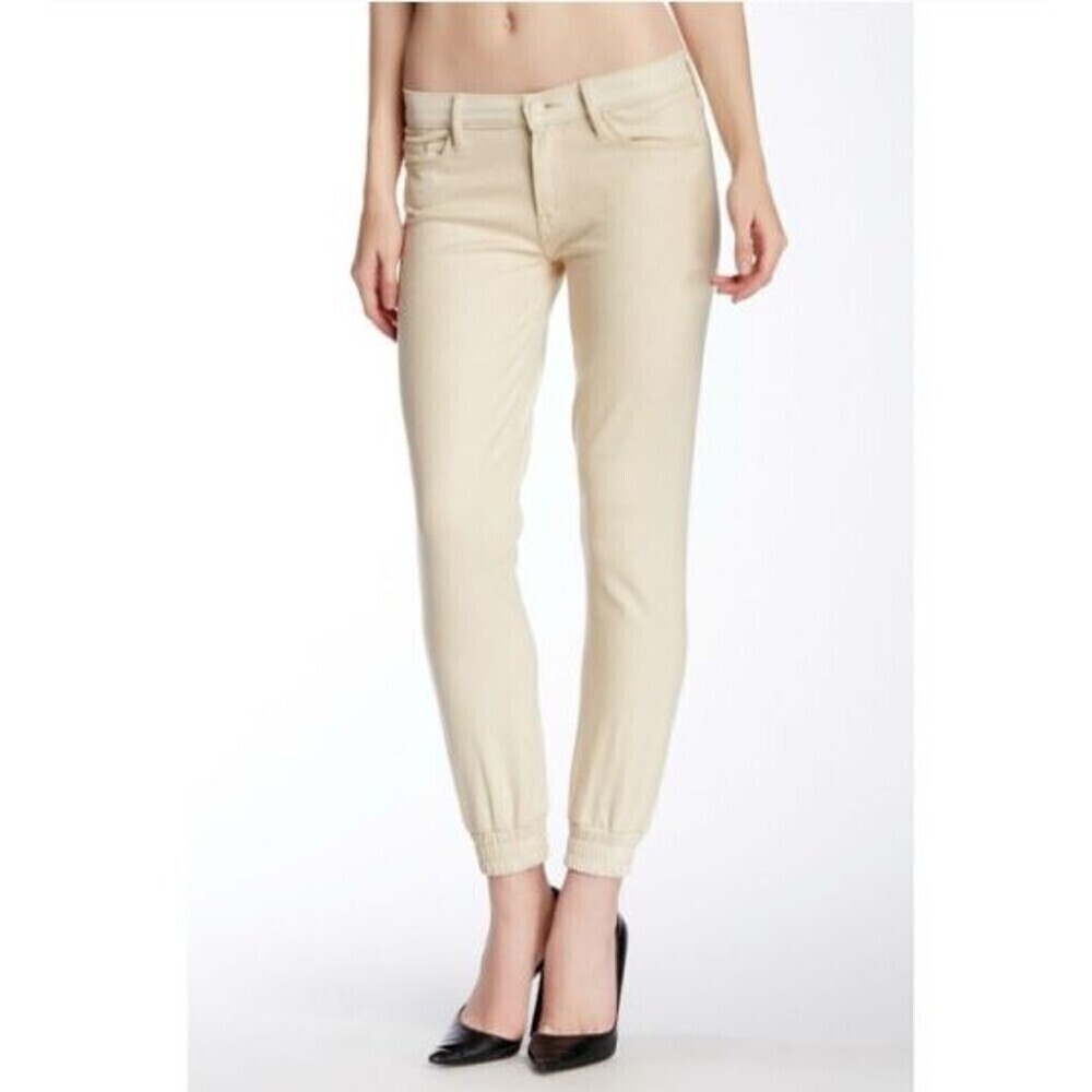 Mother Denim Jogger The Trainer in Ivory Faux Suede Size 26